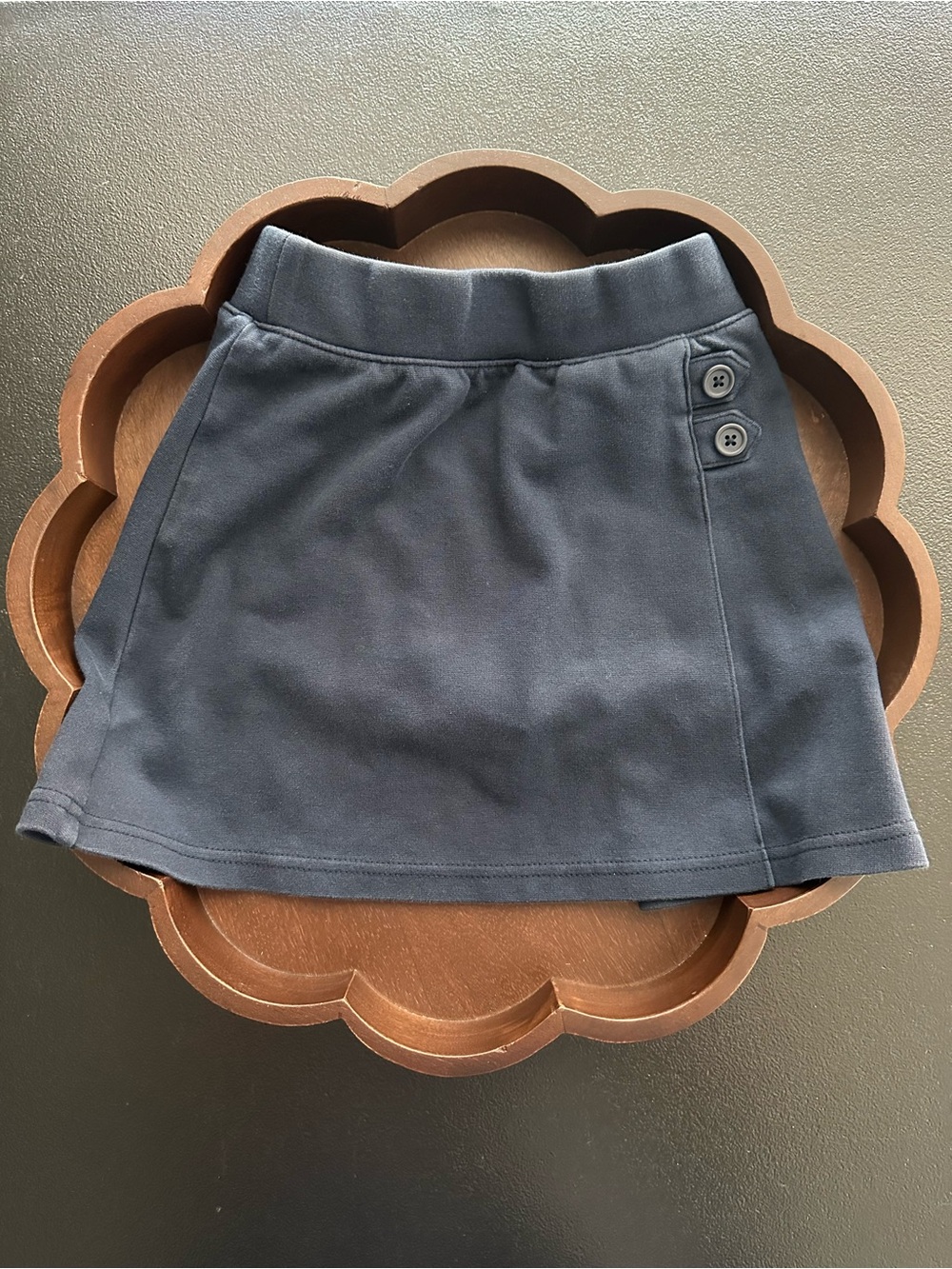 Girls Cat & Jack Navy Blue Skirt with Side Buttons & Attached Shorts Size 5T